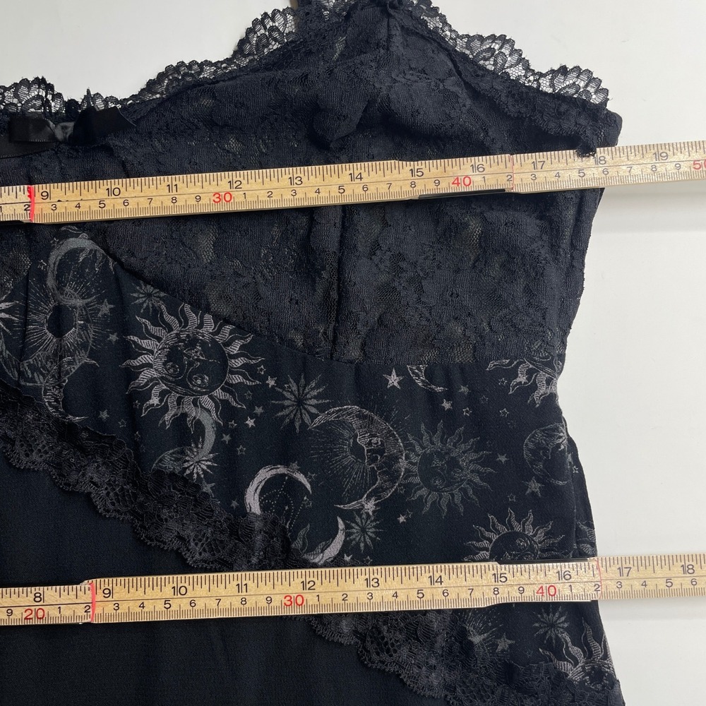 Cosmic Aura Hot Topic Black Celestial Lace Slip Dress Witchy Whimsigoth Moon L - Picture 7 of 8
